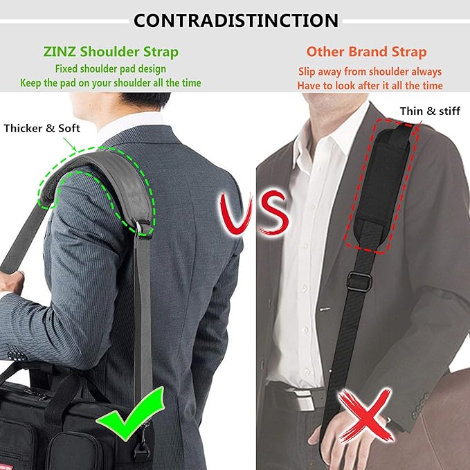 ZINZ Bag Shoulder Strap, Padded Adjustable Shoulder Strap Replacement
