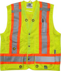 Viking Open Road Surveyor Safety Vest - Class 2 Reflective Polyester Twill with 14" Zippered Pack on Back, Plentiful Pockets