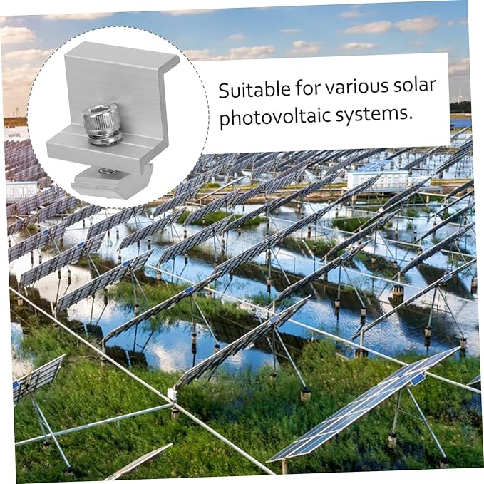 12pcs Metal Solar Panel Rack Clips Mid End Clamps for Secure Solar Panel Installation Easy to Install Bracket Holders for Outdoor Use