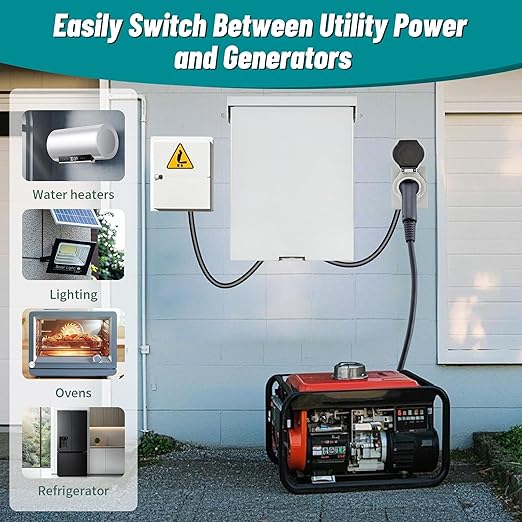 50 Amp 3 Pole Generator Manual Transfer Switch, 208-240V 12000W Transfer Switch for Home Generator and Solar Power Systems, Meeting NEMA 3R Standards for Outdoor and Indoor, with Ground (50A-3P)