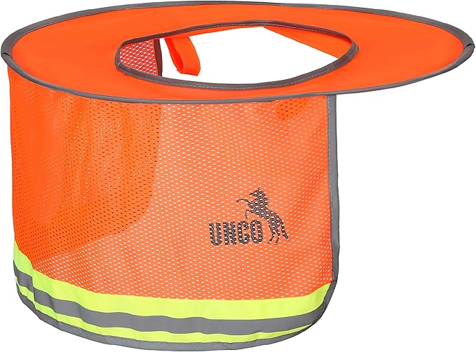UNCO- Hard Hat Sun Shield, 2 Pack, Orange, Full & Standard Brim Mesh Sunshade High Visibility Reflective, Hard Hat Accessories