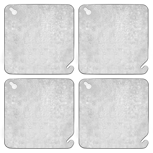 (Pack of 4) Airmont Products 4-11/16" Square Blank Metal Electrical Box Cover, .0625" Thick Galvanized Steel, Flat Square Junction Box Cover Plate with Keyhole & Slotted Mount, 4-11/16'' Blank Cover