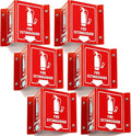6 PC Fire Extinguisher Signs, 6 Inch Fire Extinguisher Two-Sided Acrylic Projecting V-Sign with Down Arrow, Including Screws