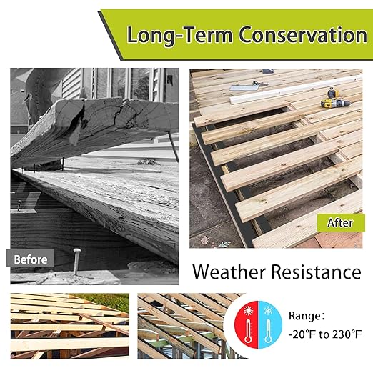 Joist Tape,1 5/8" x 50' Deck Joist Tape,Waterproof Seal Anti-Corrosion Butyl Tape,Flashing Tape for Deck, Joists, Beams Protection（10 Rolls）