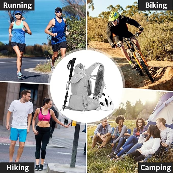 IX INOXTO Hydration Pack Backpack, Lightweight Water Backpack with 2L Hydration Bladder Daypack for Men Women,Running Hydration Vest for Trail Running Hiking Cycling Race Climbing