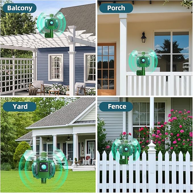 2026 New Solar Ultrasonic Bird Repeller Outdoor,2 Pack 360° Reflective Bird Deterrents for Outside Pigeon Woodpecker Deterrent for House,Birds Scare Devices Animal Repellent Outdoor for Garden Farm