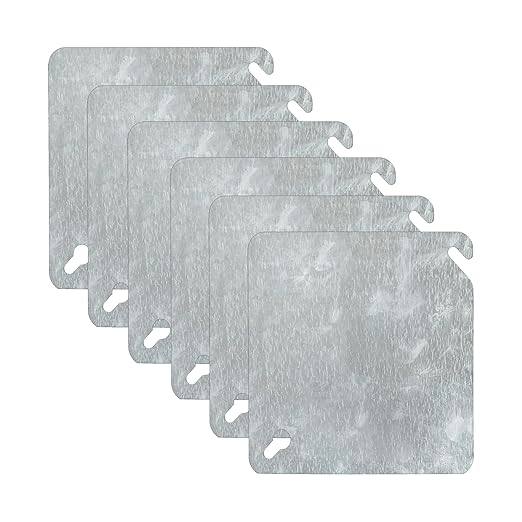 Metal Electrical Box Cover Plates,Electric Junction Box Cover,4 Inch Square Flat Blank Electric Box Panel,Solid Cold Rolled Steel Outlet Box Cover for 4x4Inch Square Box(6 Pack)