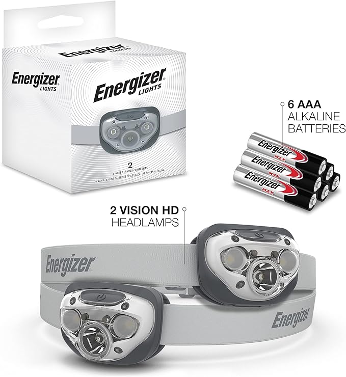 Energizer LED Headlamp PRO,IPX4 Water Resistant Headlamps,High-Performance Head Light for Outdoors,Camping,Running,Storm,Survival LED Light for Emergencies (Batteries Included),(Pack of 8)