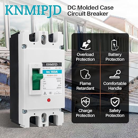 160A 550V AC/DC Circuit Breaker Disconnect Switch for Solar Energy System Grid Connection, Photovoltaic, Residential and Commercial Facilities (550V 160Amp)