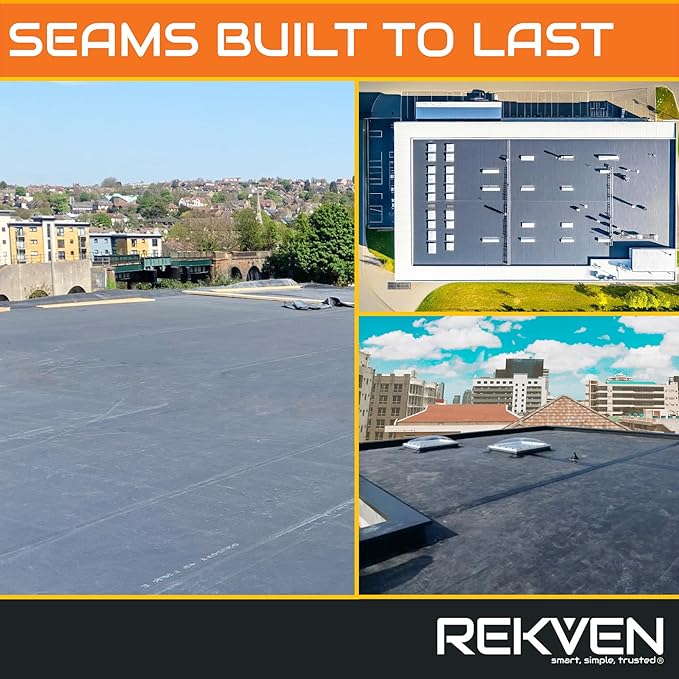 EPDM Rubber Roofing Seam Tape Kit - 30 Feet x 6 Inch - Double Sided Butyl Tape – Black Self Adhesive for Liner Bonding Sealing Repairs – Works with EPDM TPO Hypalon and Other Membranes