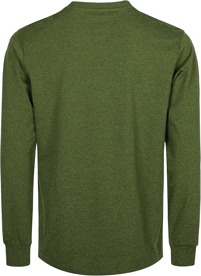 BOCOMAL Men's FR Shirts Long Sleeve Crewneck EX Soft Heather Series 6oz Midweight Flame Resistant Work T Shirt CAT2