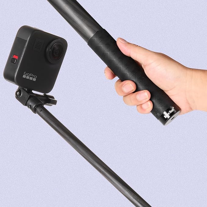33cm Extended to 2m Long True Carbon Fiber Super Long Extend Invisible Selfie Stick for insta360 X5 x4 Insta 360 X5 x4 x3 x2 x one r rs for DJI OSMO 360 Camera Accessories (Black)