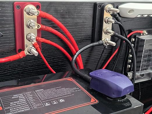 Bus Bars Copper 12V-48V 300A with 4 x 5/16”(M8) Posts Terminals Power Distribution Block, DC Battery Busbar 300 Amp for Car RV Solar Trailer Boat Marine Trucks, Red& Black 2 Pack