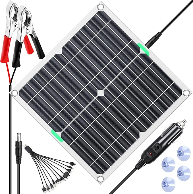 KEPEAK 40W Solar Panel Kit 12V, Solar Battery Trickle Charger & Maintainer with Smart Controller, Waterproof Solar Charger for Car Boat RV Motorcycle Marine