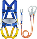 Universal Full Body Fall Protection Safety Harness with Dorsal D-Ring and Mating Buckle Legs，roofing harness construction harness ANSI/ASSP Compliant,internal Shock Absorbing landyard&Hook
