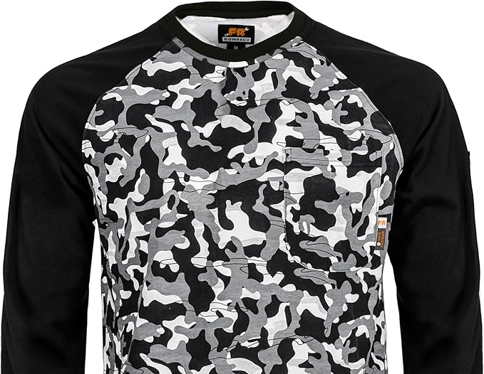KONRECO FR Shirts for Men Crewneck 6oz Jersey Lightweight Flame Resistant Work T Shirt NFPA2112 CAT2