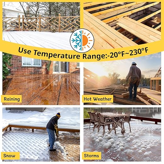 Joist Tape for Decking 2" x 50', 1 Rolls Weatherproof Butyl Sealant Tape - Waterproof and Anti-Corrosion for Extend Deck Life for Wood Joists Beams Roof Rv