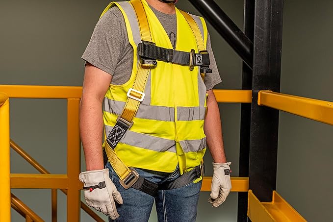 Guardian 01700 Economy Harness – Full Body Fall Protection with Pass-Through Chest & Leg Buckles | Lightweight Adjustable Design | OSHA and ANSI Compliant