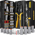 DTM Deutsch Series Connector Crimping Tool Kit, 2/3/4/6 Pin Miniature Waterproof Connectors, Size 20 Contacts (22-16 AWG), Ratcheting Crimper & Removal Tool for Sensors ECU, Fits Deutsch DTM