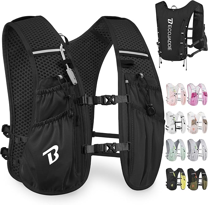 Running Vest Hydration Backpack for Men Women, 5L Lightweight Running Backpack Hydration Pack for Marathon, Trail, Cycling, Hiking, Jogging