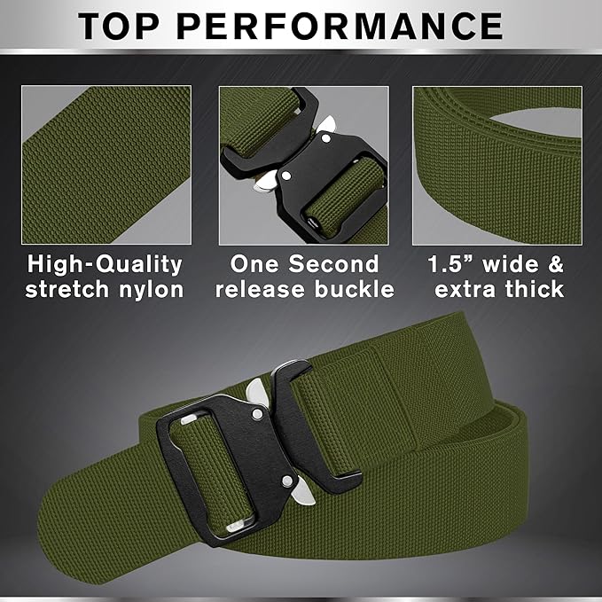 TECEUM Tactical Belt – Heavy-Duty & Quick Release – Military, Work, Rigger, Duty & Utility Belt for Men