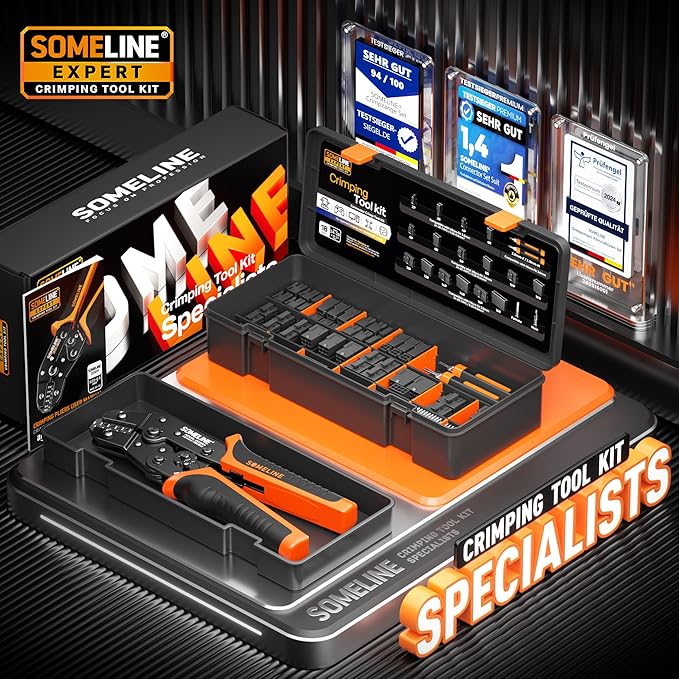 SOMELINE Micro-Fit 3.0 Connector Crimping Tool Kit, 2-16 Pin Dual Row Male & Female Housings, 28-18 AWG Terminal, 2 Pin Extractors & 32-20 AWG Crimper, Compatible with Molex, for PC, 3D Printers & DIY