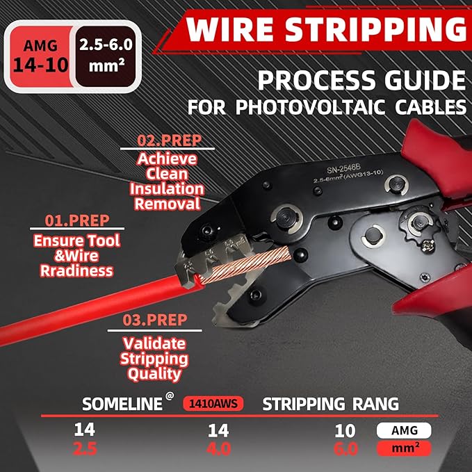 51 PCS Solar Crimper Tool Kit, Solar Panel Connector Crimping Tool with 24 Pairs Connectors,1 PCS Wire Crimper,2 PCS Multi-Functional Spanners Wrench for PV System Assembly and Installation