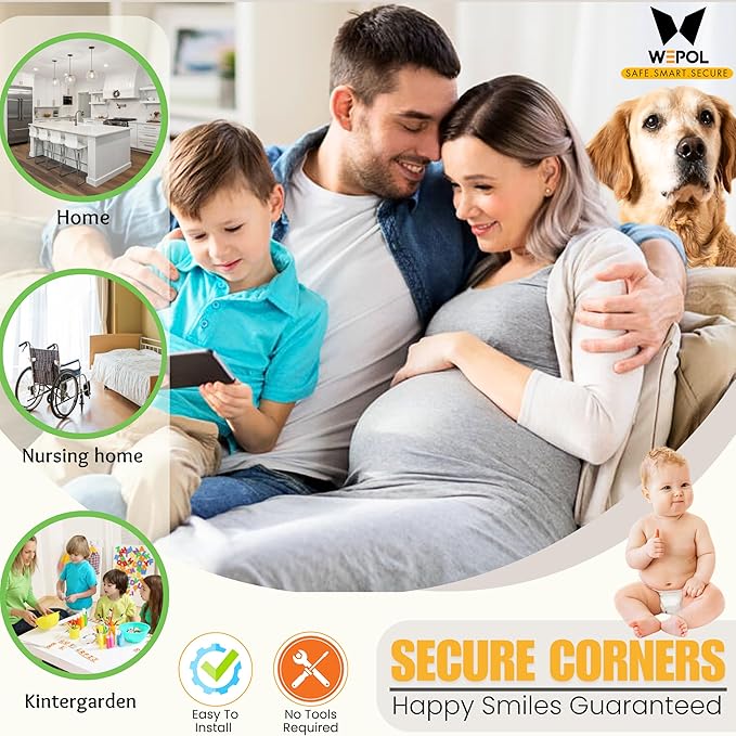 Soft Foam Corner Protectors for Baby, Bed Frame Corner Guards, Sharp Edge Desk Furniture Safety Cover Bumpers for Kids, 3M Adhesive Pre-Taped Rubber Padding Cushion (Gray, 8 Pack)