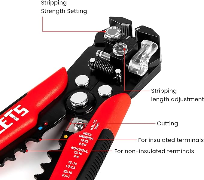 KAIWEETS Automatic Wire Stripper with 260PCS Crimp Connectors and Terminals