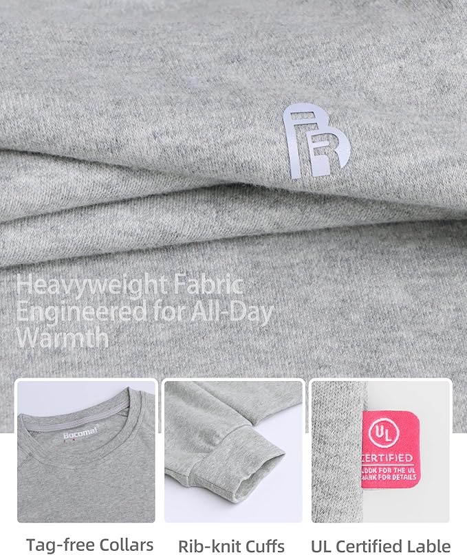 BOCOMAL FR Shirt 7oz Heavyweight Flame Resistant Shirts for Men Fire Retardant Long Sleeve Crew Work Shirts CAT2