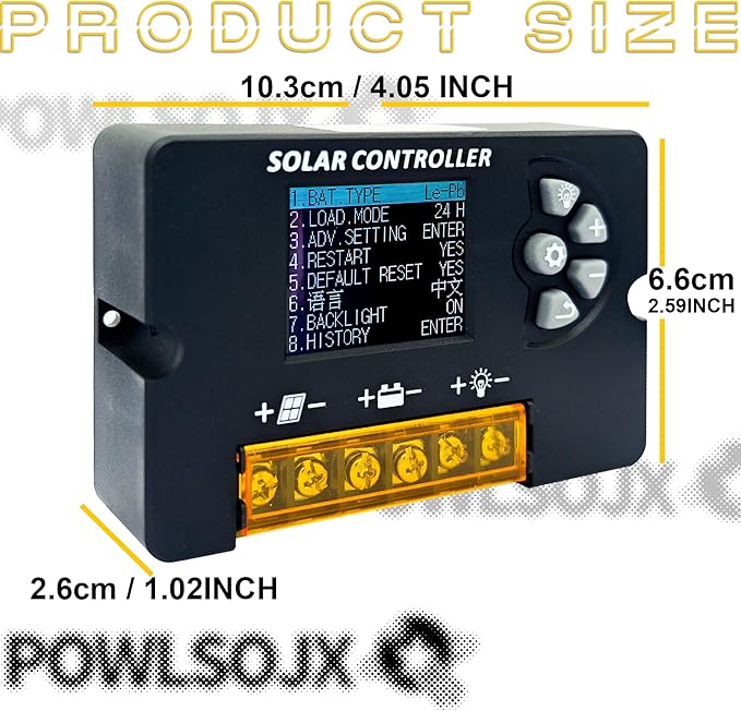 12V/24V Auto Solar Charge Controller 10A/20A/30A, PWM Adjustable Regulator, LCD Display, Multi-Battery Support, Efficient Panel Cell Charging - Solar Power System Accessory (30A)