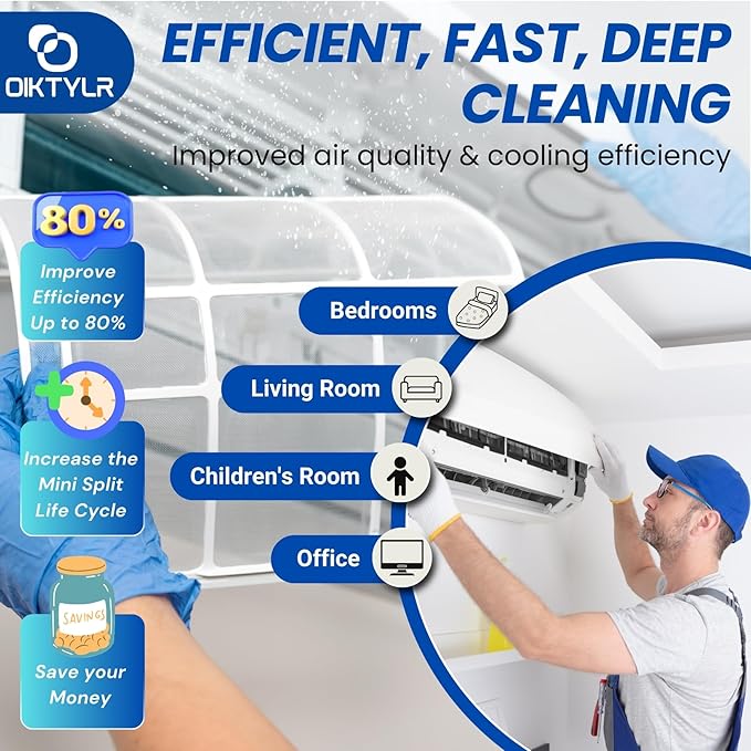 Oiktylr Mini Split Cleaning Kit Bag with 50ft Hose Set, Air Conditioner Cleaning Kit for Minisplit Coil, AC Cleaning Kit Fits Systems (Small / 50FT Hose)