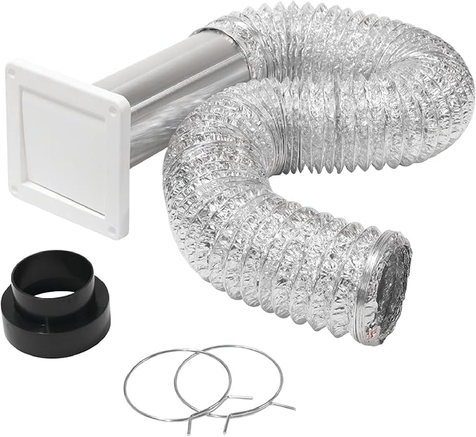 Homewerks HW481-UL181 Wall Vent Duct Kit for Exhaust Fan Made in USA, Aluminum