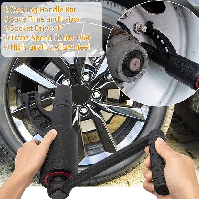 Werhoo 1:64 Torque Multiplier Wrench, 1 Inch Drive, Heavy Duty, 3,688 ft/lbs (4800 N/M) - Includes 4-Piece Cr-v Socket Set