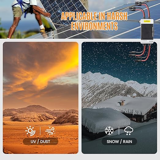 Solar Panels Disconnect Switch 25A 1000VDC PV Shut Off Switch 2 String Circuit Breaker Box IP66 Waterproof UV-Proof