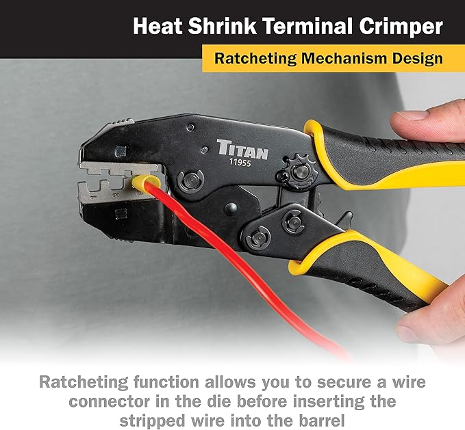 Titan 11955 Ratcheting Heat Shrink Terminal Crimper