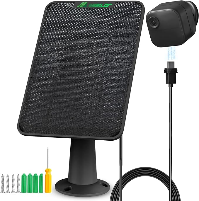 6W Solar Panel for Blink 4 Camera Solar Panel Compatible with Outdoor Solar Panel Charger for Blink 4th Gen Camera with Rubber Plug,USB-C, 13.12ft Cable, IP65 Waterproof