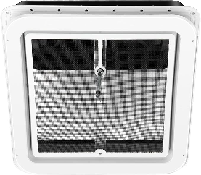 RV Roof Vent Kit 14" x 14" Manual Lift Black Lid