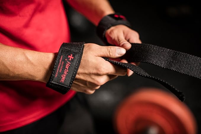 Harbinger Padded Cotton Lift Straps - Soft, Supportive Neotek Wrist Pads - 21.5" Length, 1.5" Width - Reinforced Edges & Heavy-duty Stitching - Cushions Wrists for Lifting Support