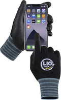 Safety Work Gloves with Touchscreen Fingers, 3 Pairs Thin & Lightweight Working Gloves, Ideal for Warehouse Workers, Delivery Drivers, Nitrile Foam Coated Grip Gloves for Women and Men (Black, S)