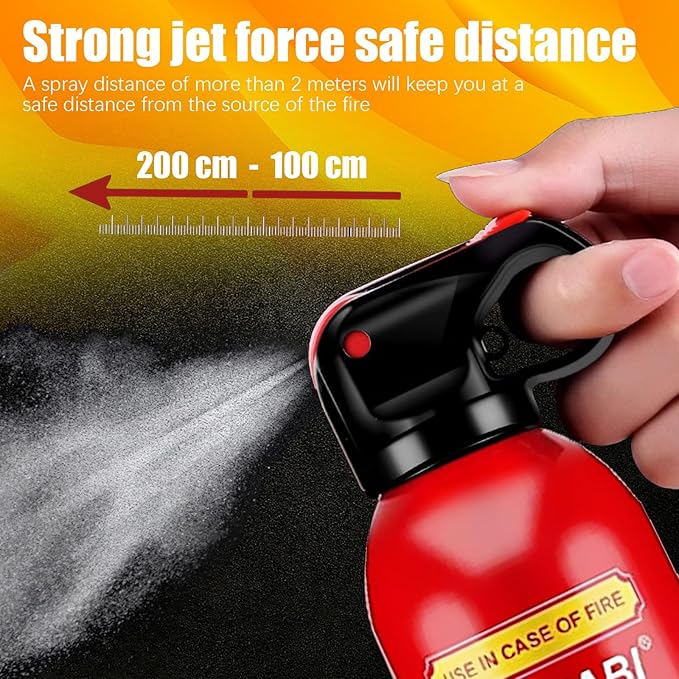 Portable Fire Spray With Bracket Portable Aerosol Extinguisher for ALL FIRES inc. Li-ion Battery Fires-Emergency Equipment for Home, Kitchen, Fireplace, Grill, Car, Caravan 620ML(4 pack)