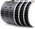 400W Flexible Solar Panel Set (4x100W), Cool-Running White Design, Heavy-Duty ETFE Solar Array, Weatherproof Power Solution for Catamaran, Large RV, and Shed