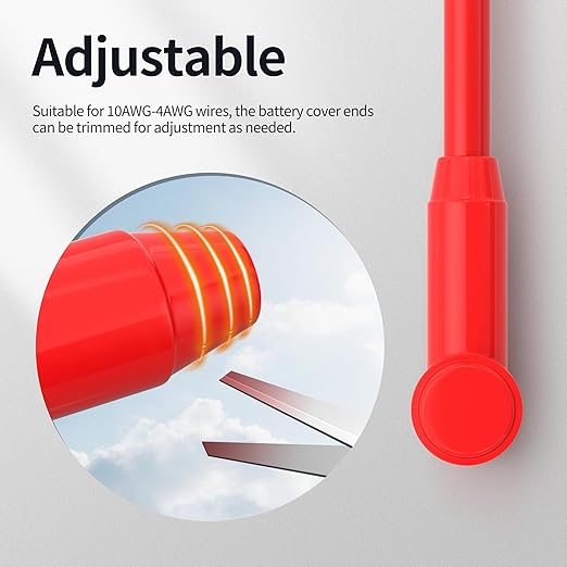20pcs Battery Terminal Cover Silicone Battery Terminal Protector Boot Fit for 10 AWG - 4 AWG Wire Terminal for Power Junction Block Automotive Car Truck