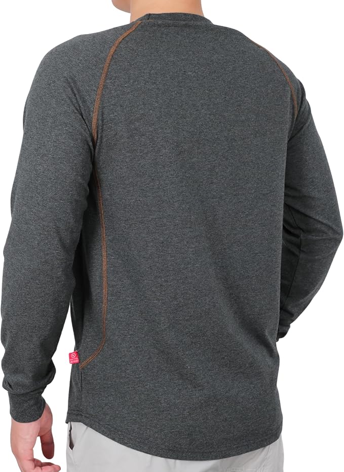 TICOMELA FR T-Shirt, Flame Resistant, Stretch Fit, Hidden Pocket, 6oz Crew Neck Work Shirt for Men 100% Cotton