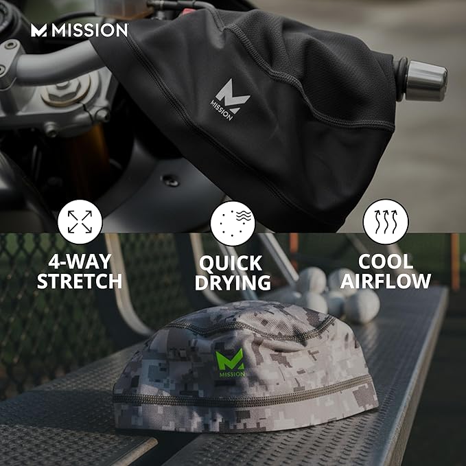 MISSION Cooling Helmet Liner - Lightweight & Breathable - Cools Up to 2 Hours - UPF 50 Sun Protection - Machine Washable