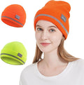 ProtectX High Visibility Safety Beanie, 360-Degree Reflective Comfortable Knit Beanie Headcover Hat, Warming Cap for Work