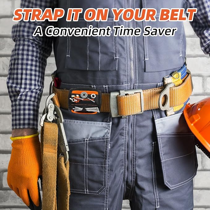 Magnetic Wristband with 20 Powerful Magnets, Tool Wrist Band for Screws, Nails and Drilling Bits, Gift for Husband, Dad, Handymen and Wood Working Men