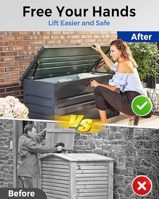 ARANA Gas Struts 23inch 35lb with Brackets (2 Pack) - Light Duty Lift Support for Camper Door & Storage Box Lid - Hydraulic Spring Shocks for Cabinet Door, Tool Toy Box, Bench Lid, RV Compartment