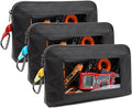 Tool Pouch with Clear Window for Electricians, 1680D Oxford Small Tool Bag, Heavy Duty Tool Pouches with Zipper, Transparent Zipper Pouches for Organizing and Storage, Gifts for Men, 3 Pack