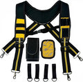 Tool Belt Suspenders for Work Belt Heavy Duty Padded with Magnetic WristBand Attachment Loops for Men